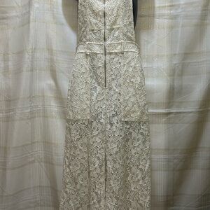 BCBGMaxAzria Cream Lace Jumpsuit